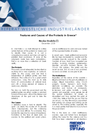 Features and causes of the protests in Greece