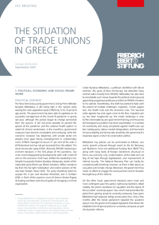 The situation of trade unions in Greece