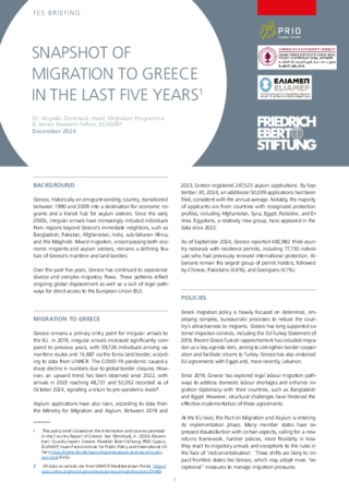Snapshot of migration to Greec in the last five years